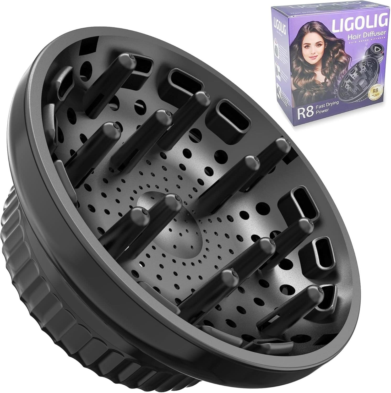 LIGOLIG Hair Difuser Attachment Universal Diffuser Hair Dryer - Image 1