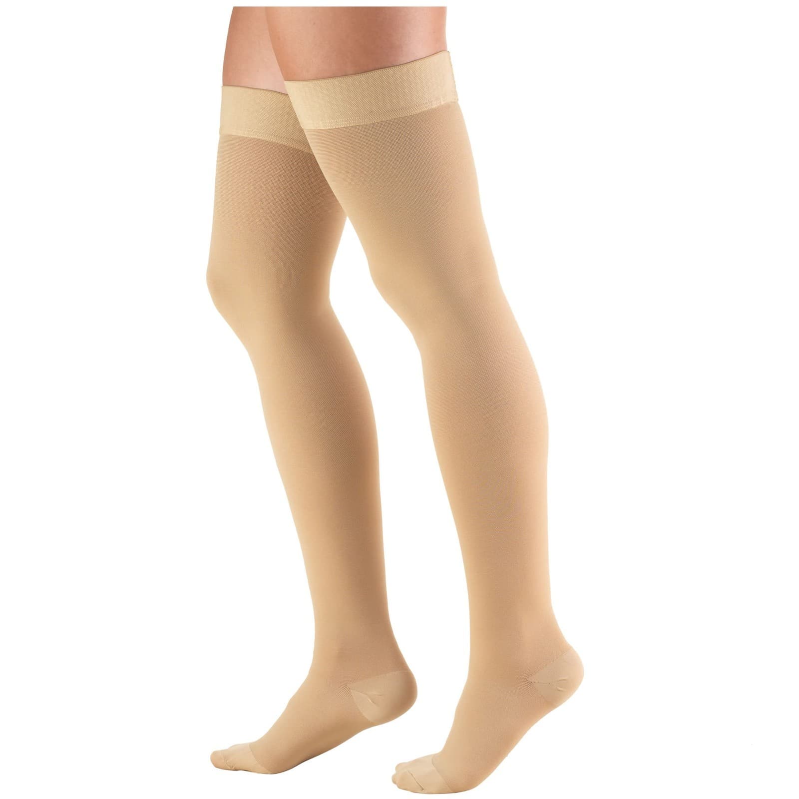 Truform 15-20 mmHg Compression Stockings for Men and Women, Thigh High Length, - Image 1