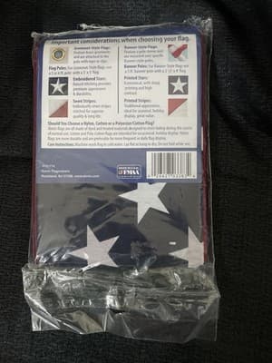 American Flag 3x5 Ft Embroidered Stars Outdoor Heavy Duty Nylon Made IN USA - Thumbnail 2