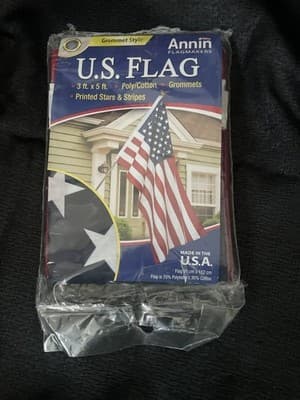 American Flag 3x5 Ft Embroidered Stars Outdoor Heavy Duty Nylon Made IN USA - Image 1