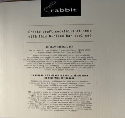 Rabbit Craft Cocktail Set with 6 Piece Bar Tool Set - Thumbnail 3