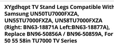 XYgdhqpt TV Stand Legs Compatible With Samsung - Thumbnail 3