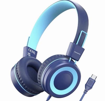 Bywulanda Upgrade USB Type C Kids Headphone for School, 94dB Safe Volume Limited - Image 1