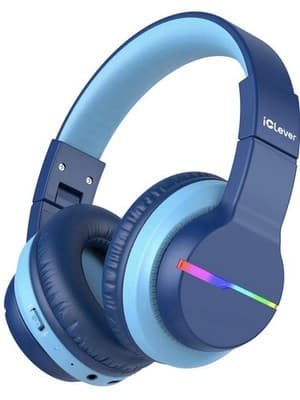 iClever BTH12 Kids Bluetooth Headphones,Colorful LED Lights Kids Headphones W... - Image 1