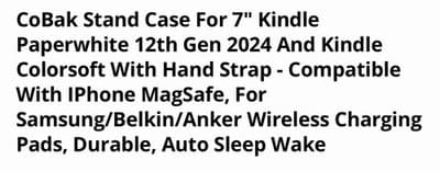 CoBak Stand Case for 7 Kindle Paperwhite 12th Gen 2024 and Kindle Colorsoft New - Thumbnail 3