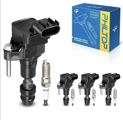 PHILTOP Set Of 4 Ignition Coil Pack And Iridium Spark Plugs Fits - Image 1