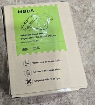 Seenda Wireless Trackball Mouse Bluetooth Ergonomic Mouse Rollerball Mouse MBD5 - Thumbnail 3