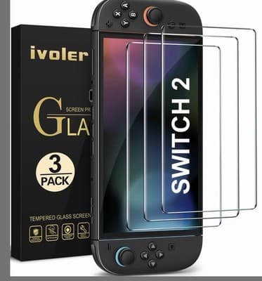 ivoler 3-Pack Screen Protector Tempered Glass for Nintendo Switch 2 Model 2025, - Image 1