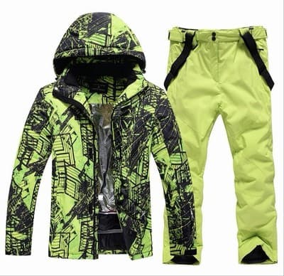 WOWULOVELY Men's Winter Snowsuit Waterproof Windproof Mountain Jacket and Pants - Image 1