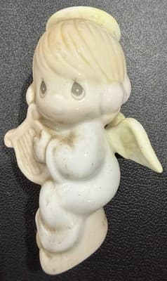 Salt & Pepper PRECIOUS MOMENTS Shakers 1995 Angel Cloud Harp Halo Figurine a6 - Image 1