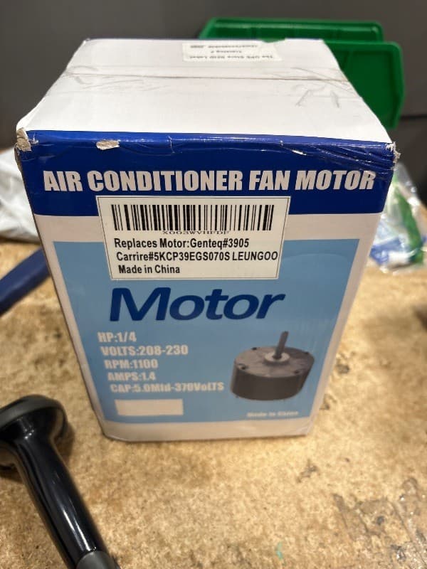 LEUNGOO 1/4HP Condenser Motor 1100RPM 208-230V 48 Frame Replaces Carrier 5KCP39E - Thumbnail 2