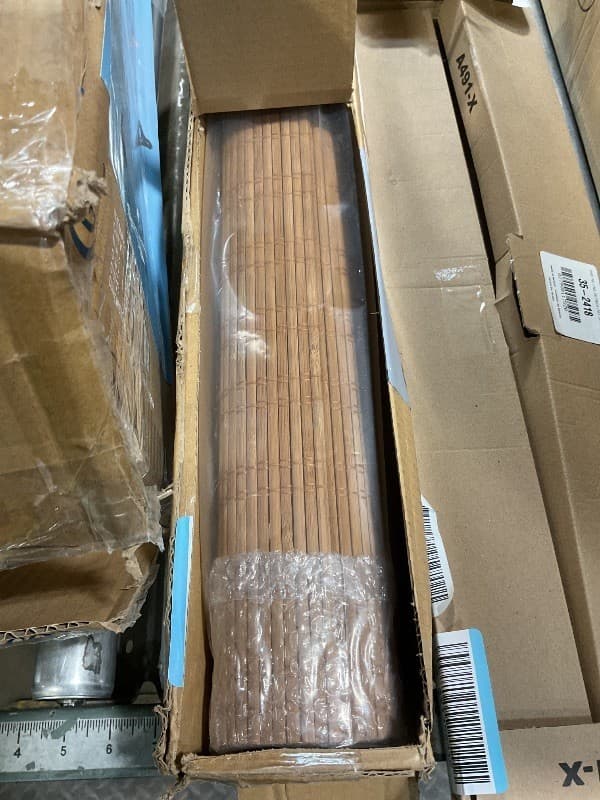 LazBlinds Cordless Bamboo Roll Up Blinds 22x72 Ceylon Light Russet - Thumbnail 2