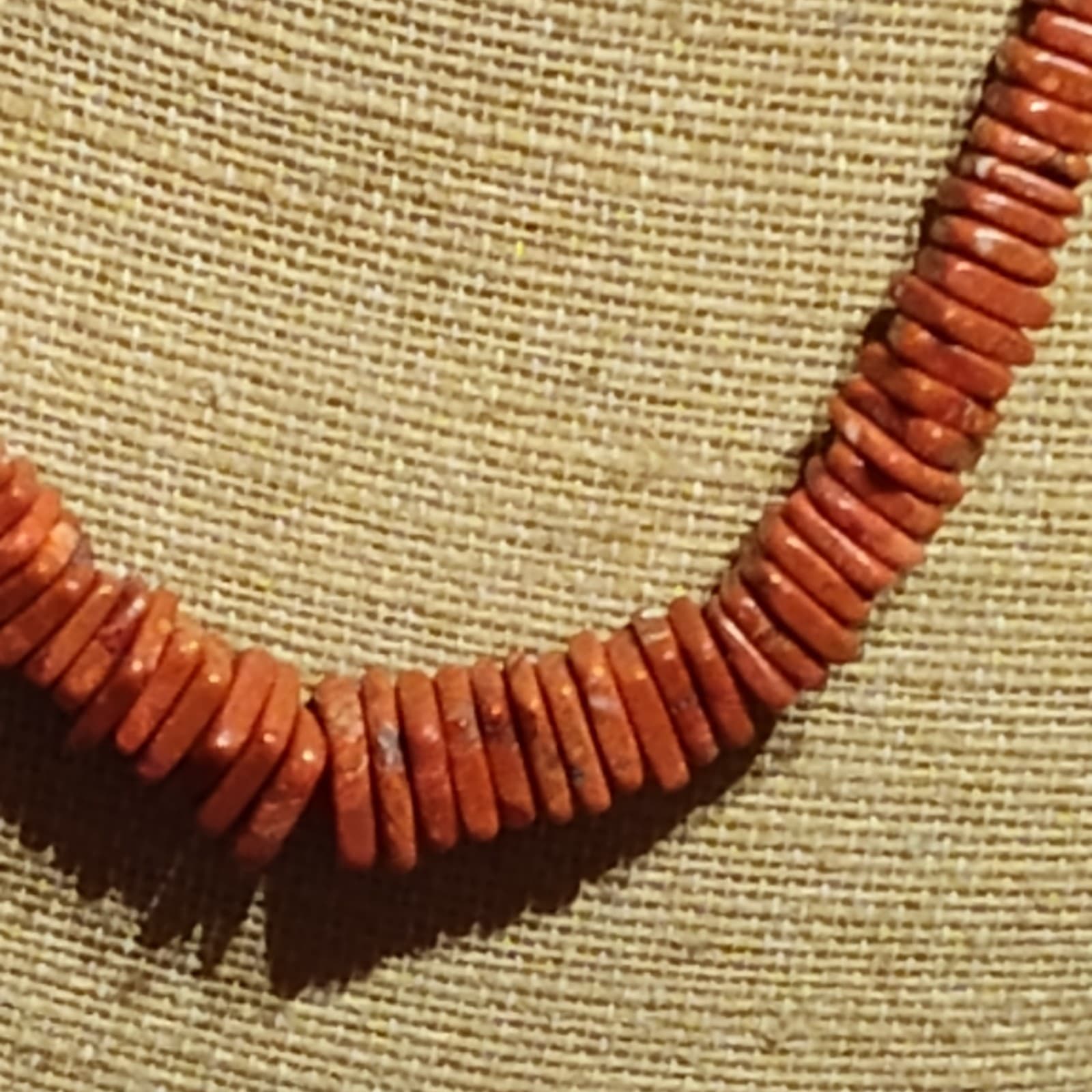 JAY KING Sterling Silver Orange Coral Graduated Square Heishi Necklace - Thumbnail 2