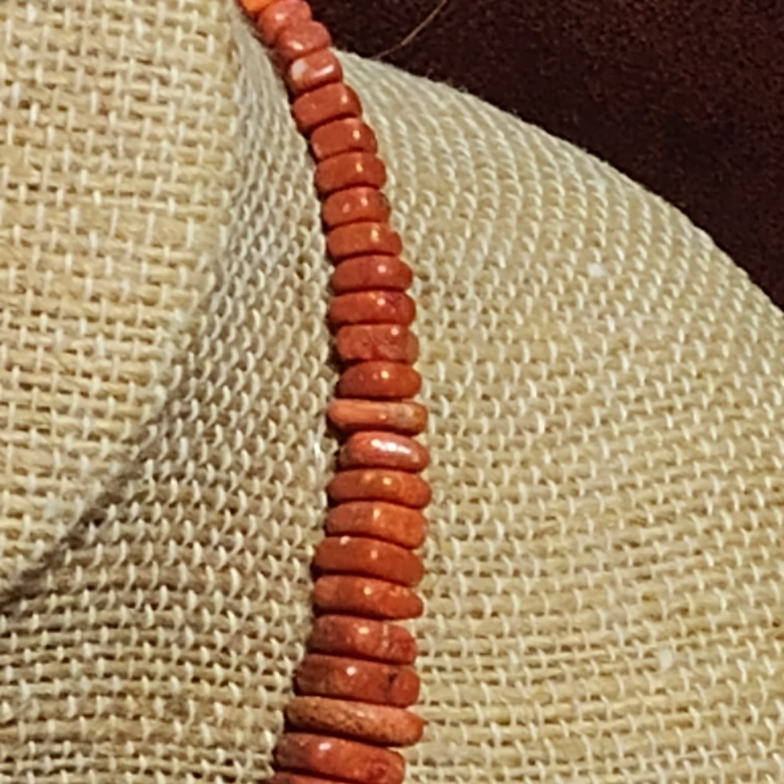 JAY KING Sterling Silver Orange Coral Graduated Square Heishi Necklace - Thumbnail 3