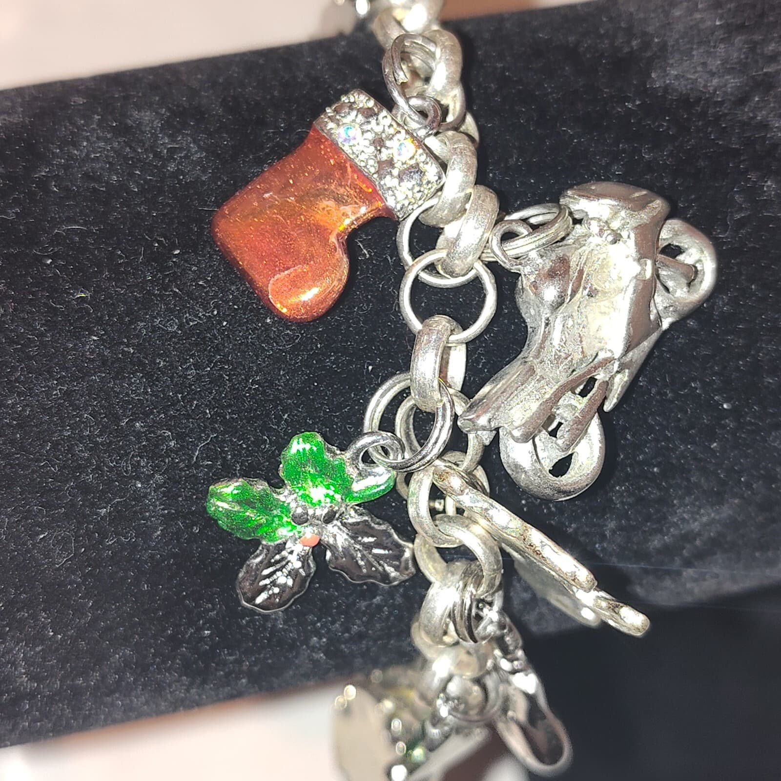 Vintage Sterling Christmas & misc. Theme Charm Bracelet #3 - Thumbnail 4