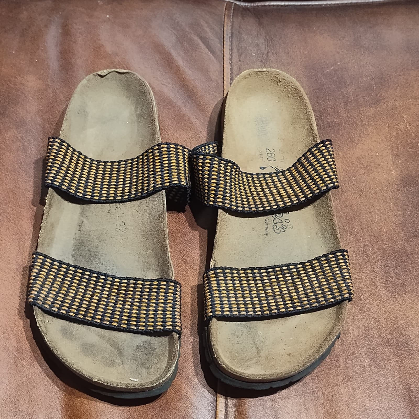 Birki's Birkenstock Curacao Slide Sandals Black/Orange/Brown women 9-9.5 men 7.5 - Thumbnail 7