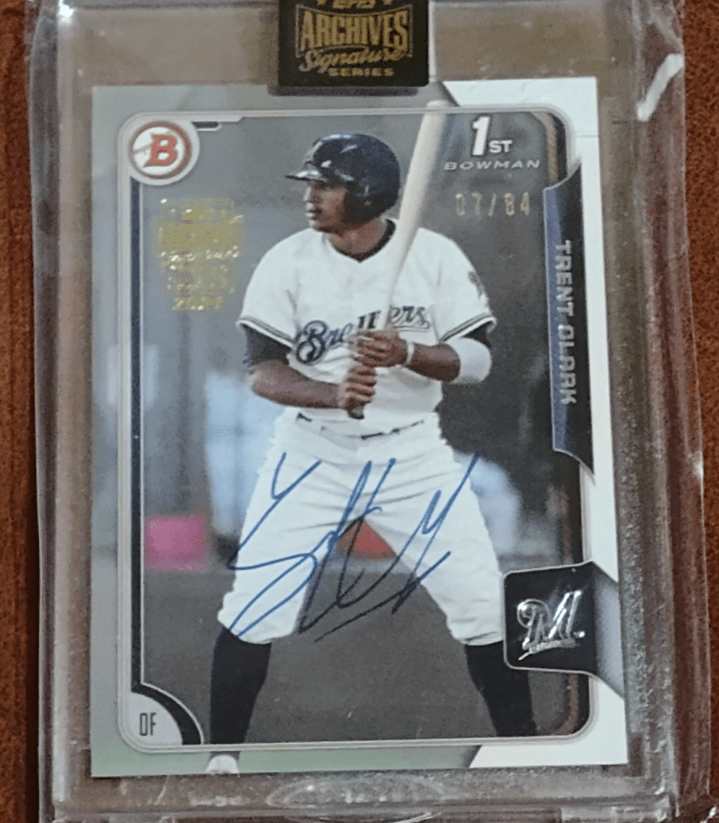 Trent Grisham 2021 Topps Archives Signature Series 2015 Bowman Draft Auto RC /84 - Thumbnail 2