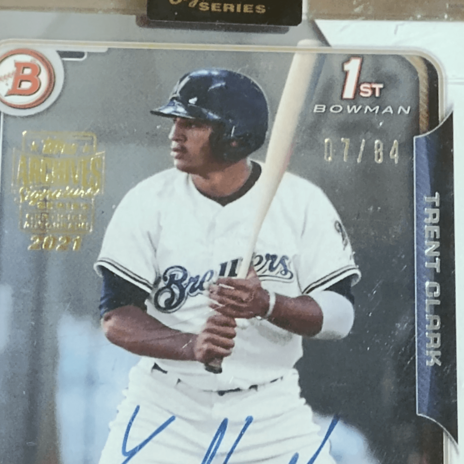 Trent Grisham 2021 Topps Archives Signature Series 2015 Bowman Draft Auto RC /84 - Thumbnail 7