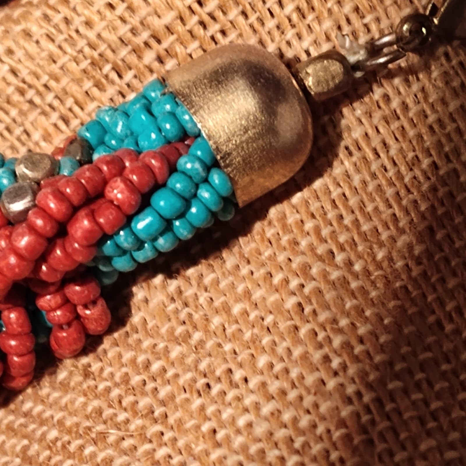 28CM Old Tibet Natural Coral Turquoise Bronze Exorcism Amulet Pendant Necklace - Thumbnail 5