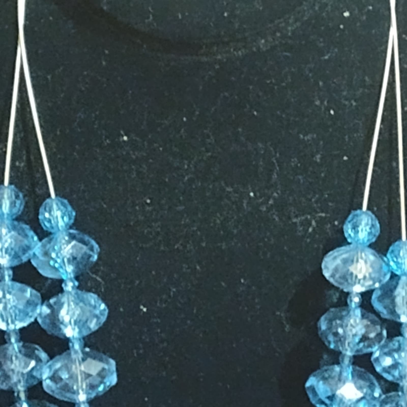 Joan Rivers Ocean Blue Large Faceted Acrylic Diamond Style Chunky Necklace - Thumbnail 3