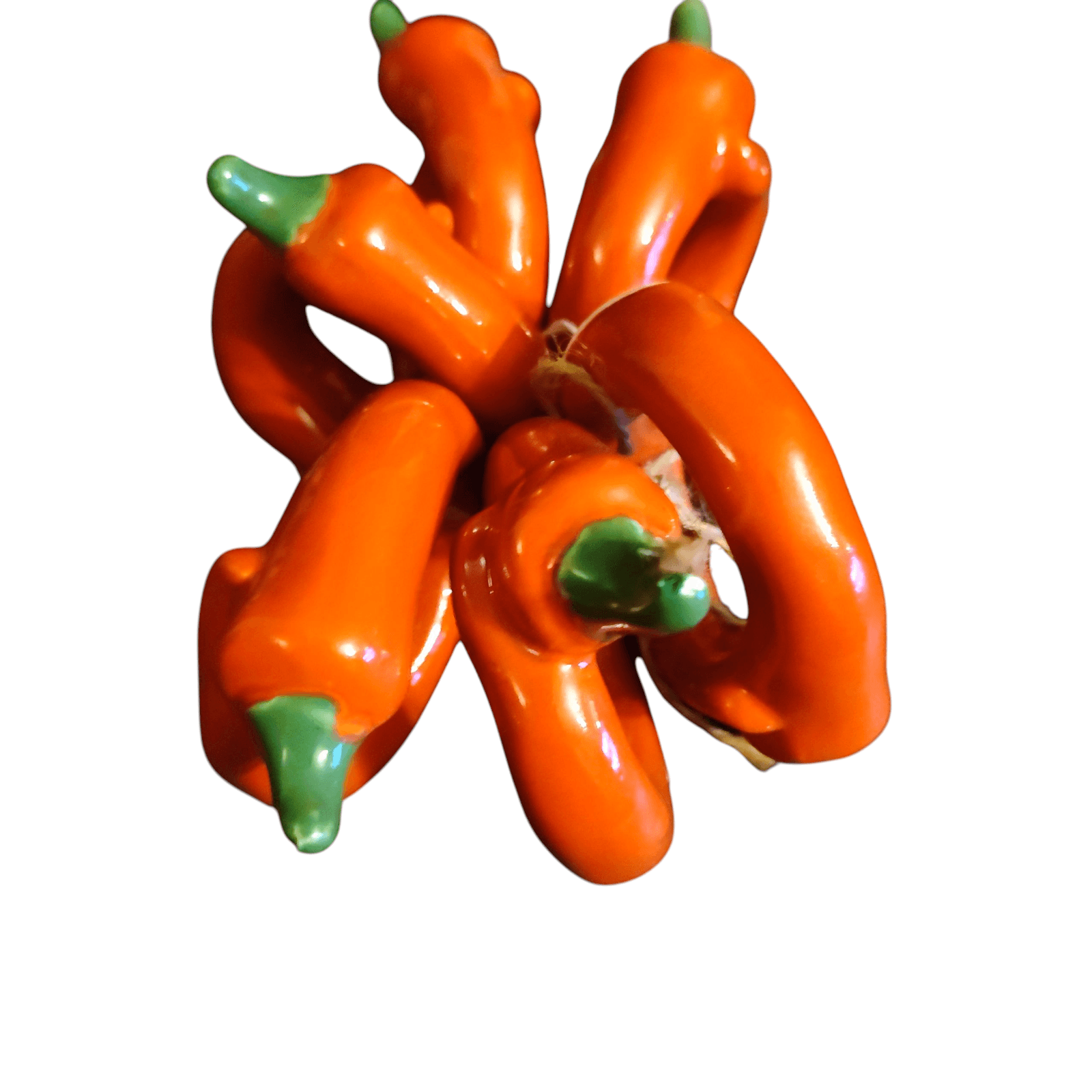 Red Chili Peppers Napkin Rings Set of 6 Ceramic Porcelain - Thumbnail 3