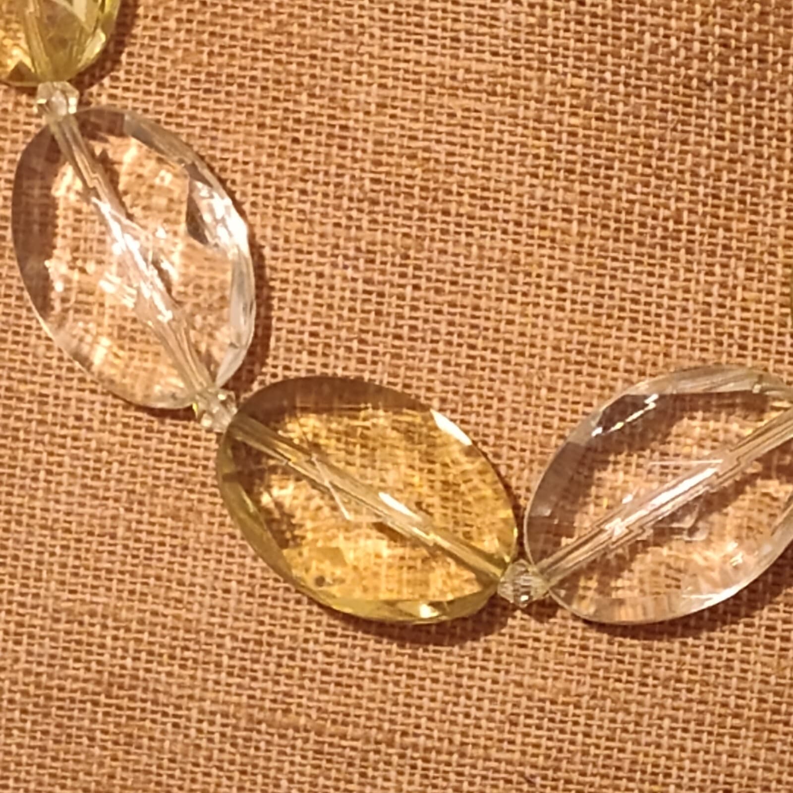 Esmor Yellow & clear glass bead necklace with oval glass beads - Thumbnail 2