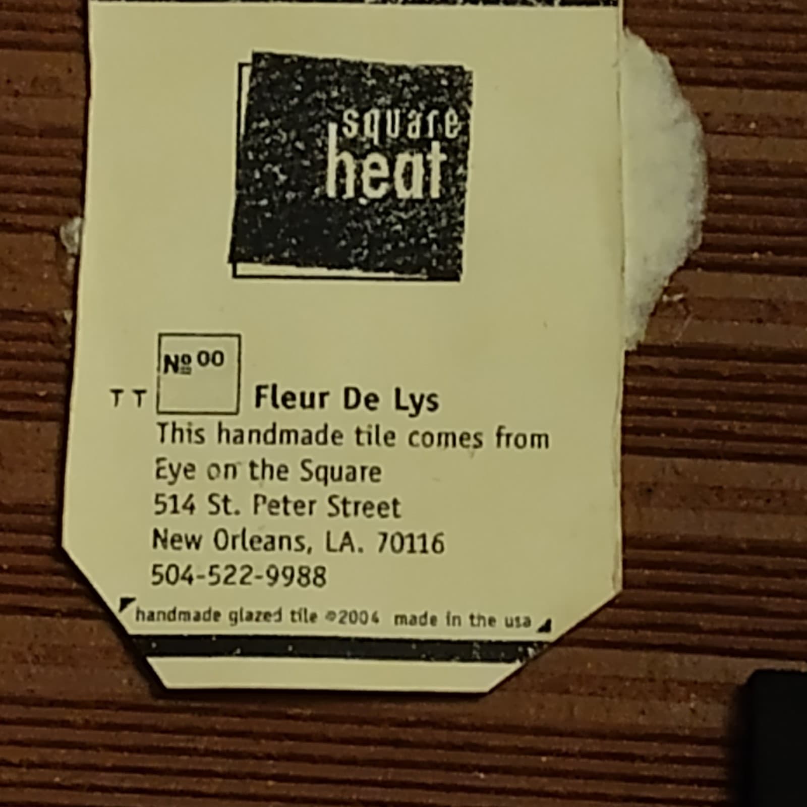 Vtg HandPainted Fleur De Lis Ceramic Tile Trivet New Orleans Art - Thumbnail 3