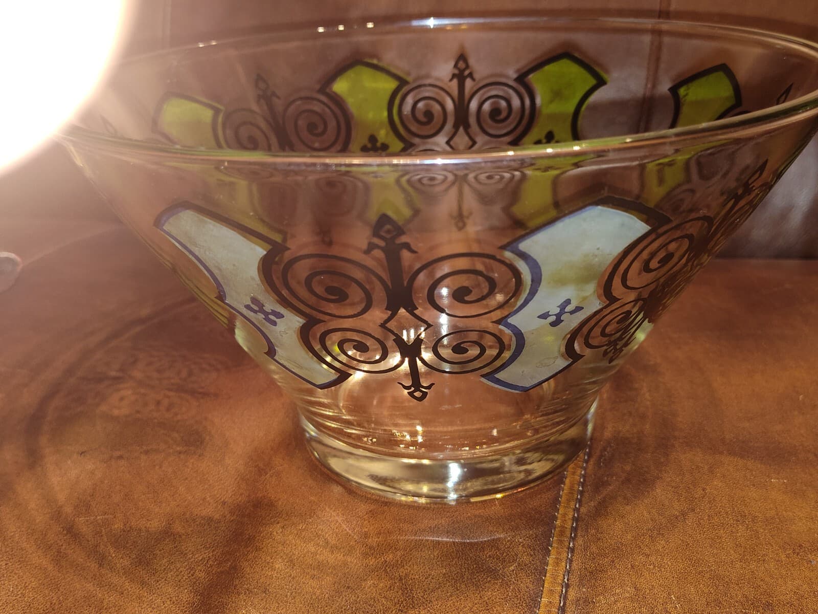 Vintage Retro Espana Butterfly Glass MCM / Atomic Bowl 10” X 6” - Thumbnail 6