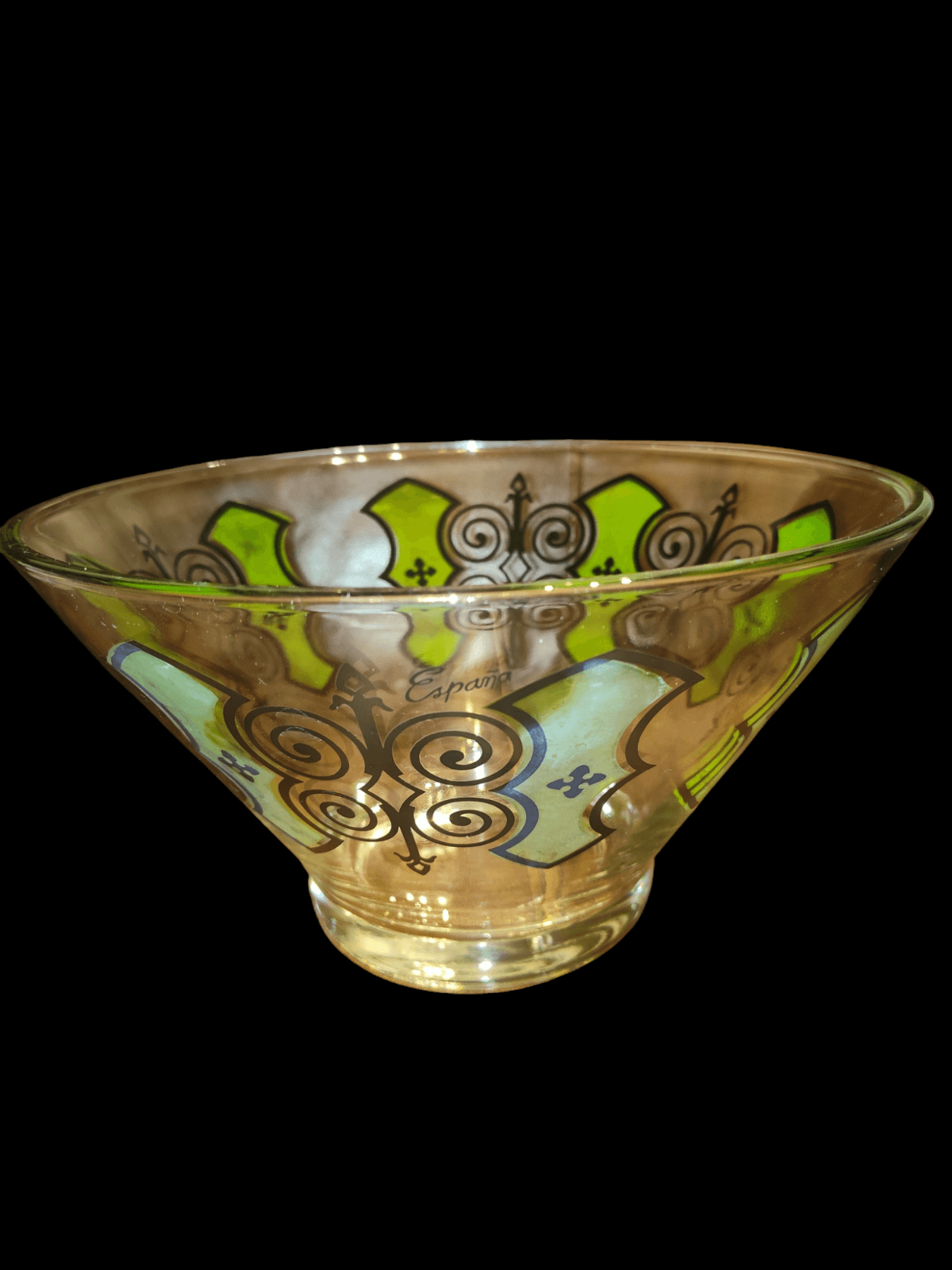 Vintage Retro Espana Butterfly Glass MCM / Atomic Bowl 10” X 6”