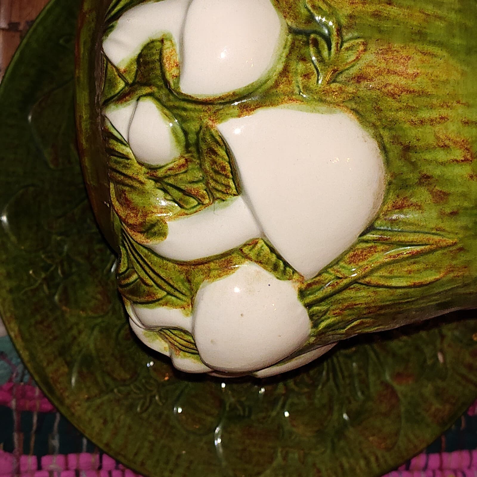 3D Mushroom Shapes Ceramic Sering Bowl Soup Tureen w/Ladle & Plate 4pc set - Thumbnail 10