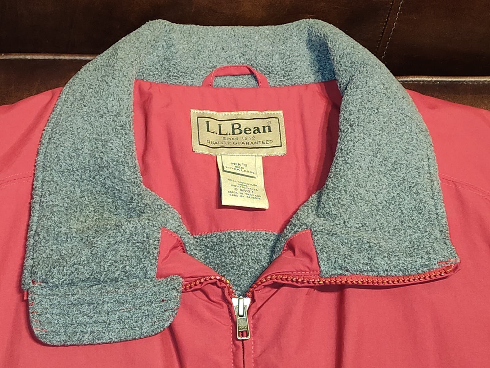Vintage LL Bean Fleece Lined Vest Mens XL Red Nylon Work Chore - Thumbnail 4