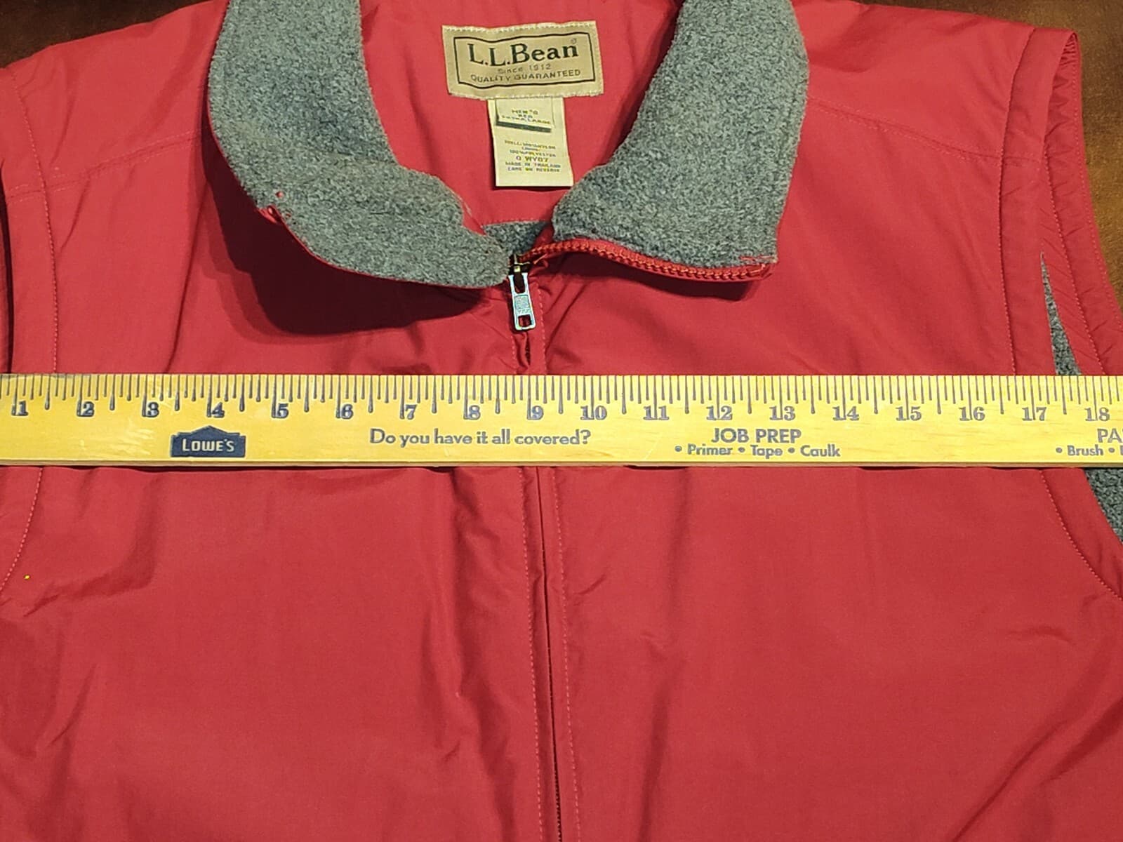 Vintage LL Bean Fleece Lined Vest Mens XL Red Nylon Work Chore - Thumbnail 8