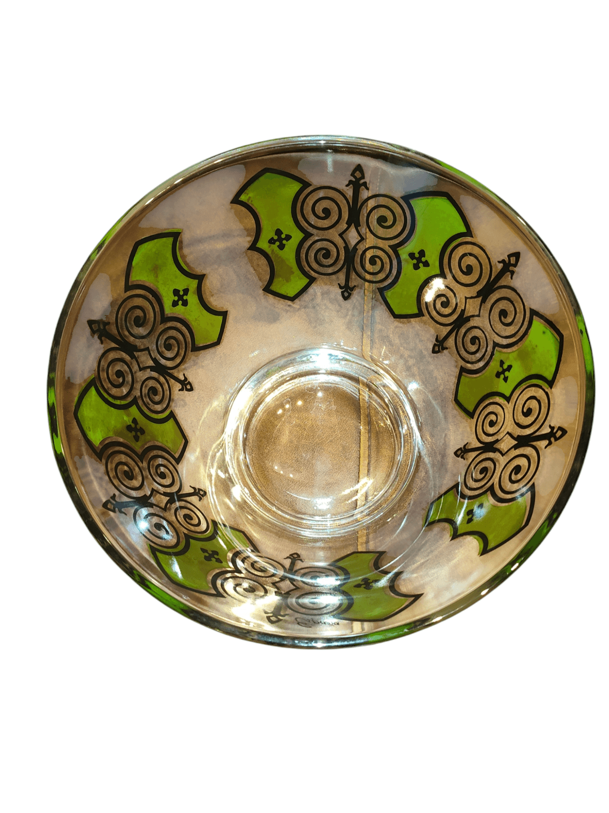 Vintage Retro Espana Butterfly Glass MCM / Atomic Bowl 10” X 6” - Thumbnail 2