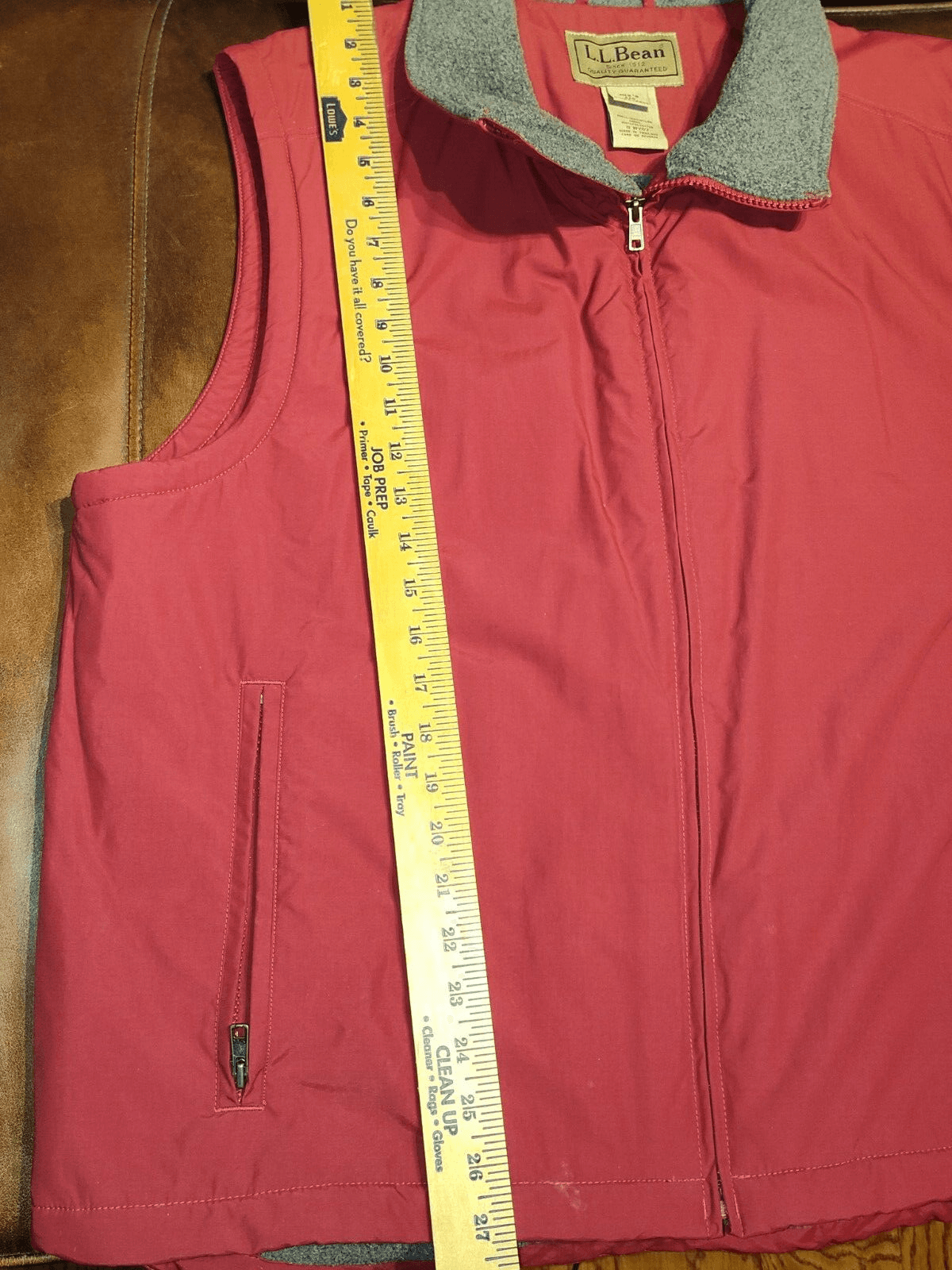 Vintage LL Bean Fleece Lined Vest Mens XL Red Nylon Work Chore - Thumbnail 10
