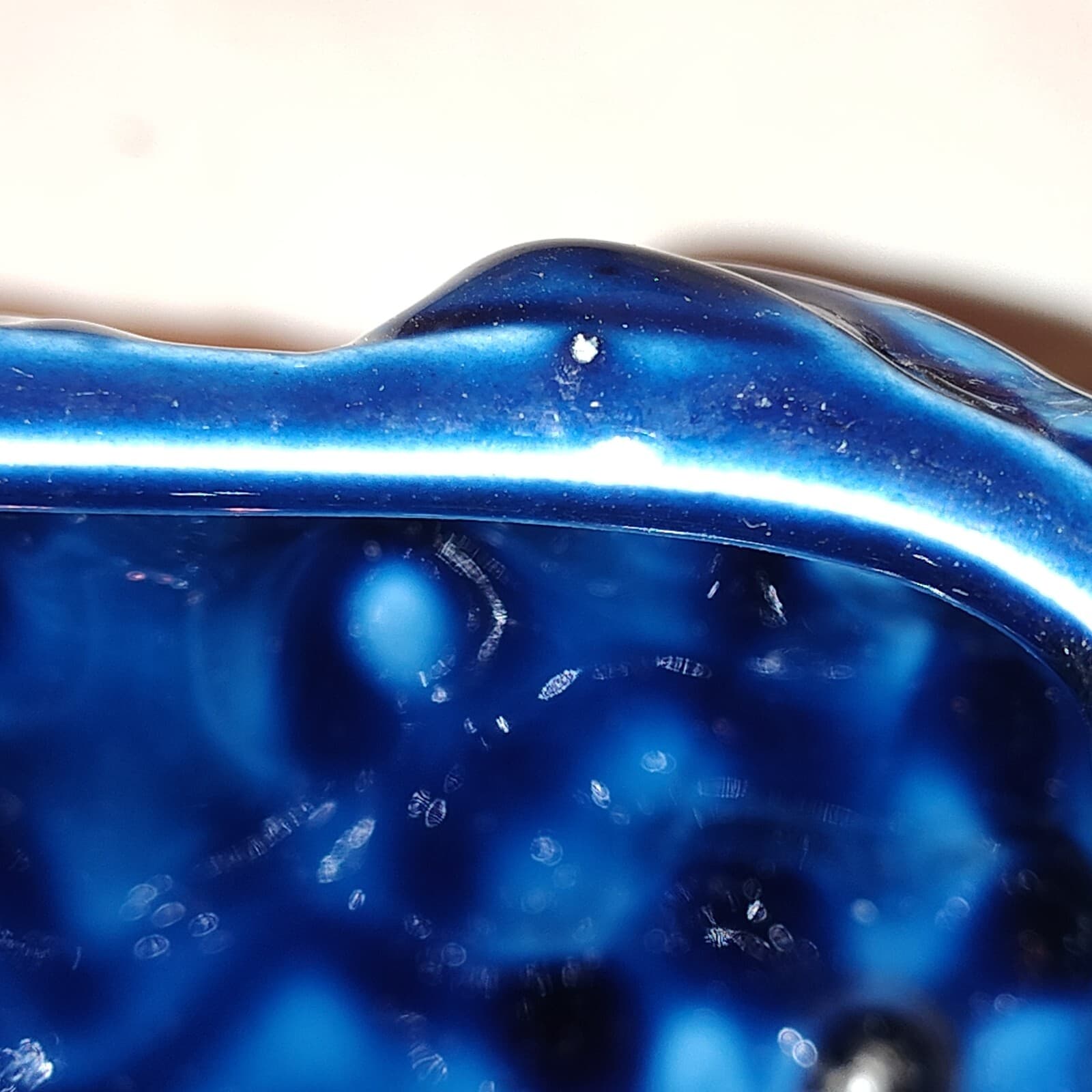 Vintage Inarco Mood Indigo Blue Ceramic Fruit Cookie Jar Japan - Thumbnail 7