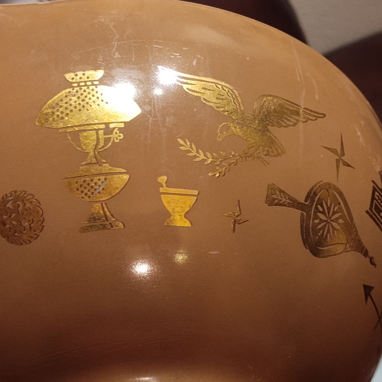 Vtg set of 2 Pyrex Early American Cinderella Mixing Bowl 4qts,1 1/2 444 MINT - Thumbnail 4