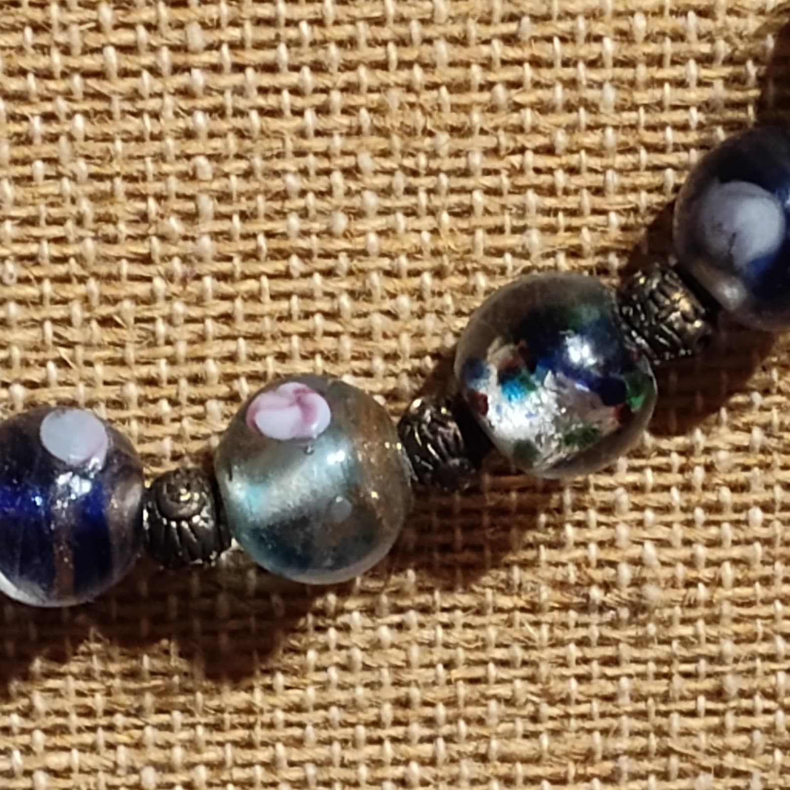 Vintage Murano cobalt blue somerso blue hand blown glass hand knotted Necklace - Thumbnail 3