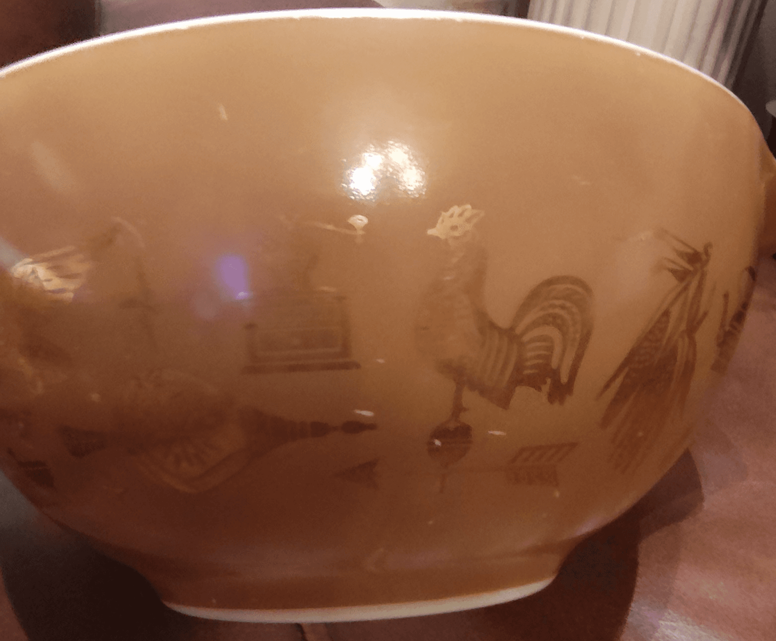 Vtg set of 2 Pyrex Early American Cinderella Mixing Bowl 4qts,1 1/2 444 MINT - Thumbnail 3