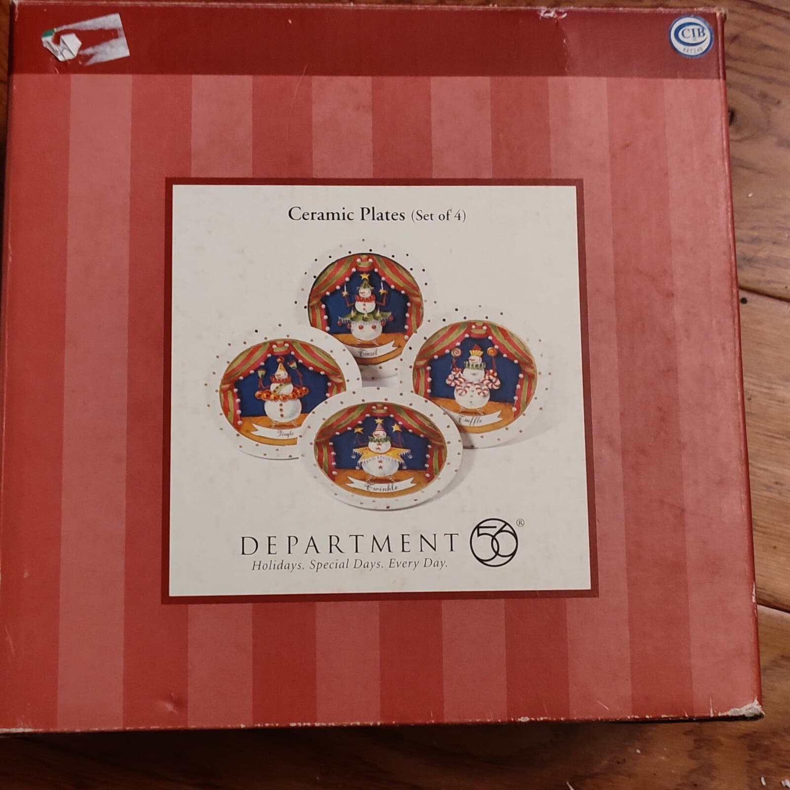 Department 56 Snow Biz Winter Follies Plate (Set of 4) 8" Snowman 2004 - Thumbnail 4