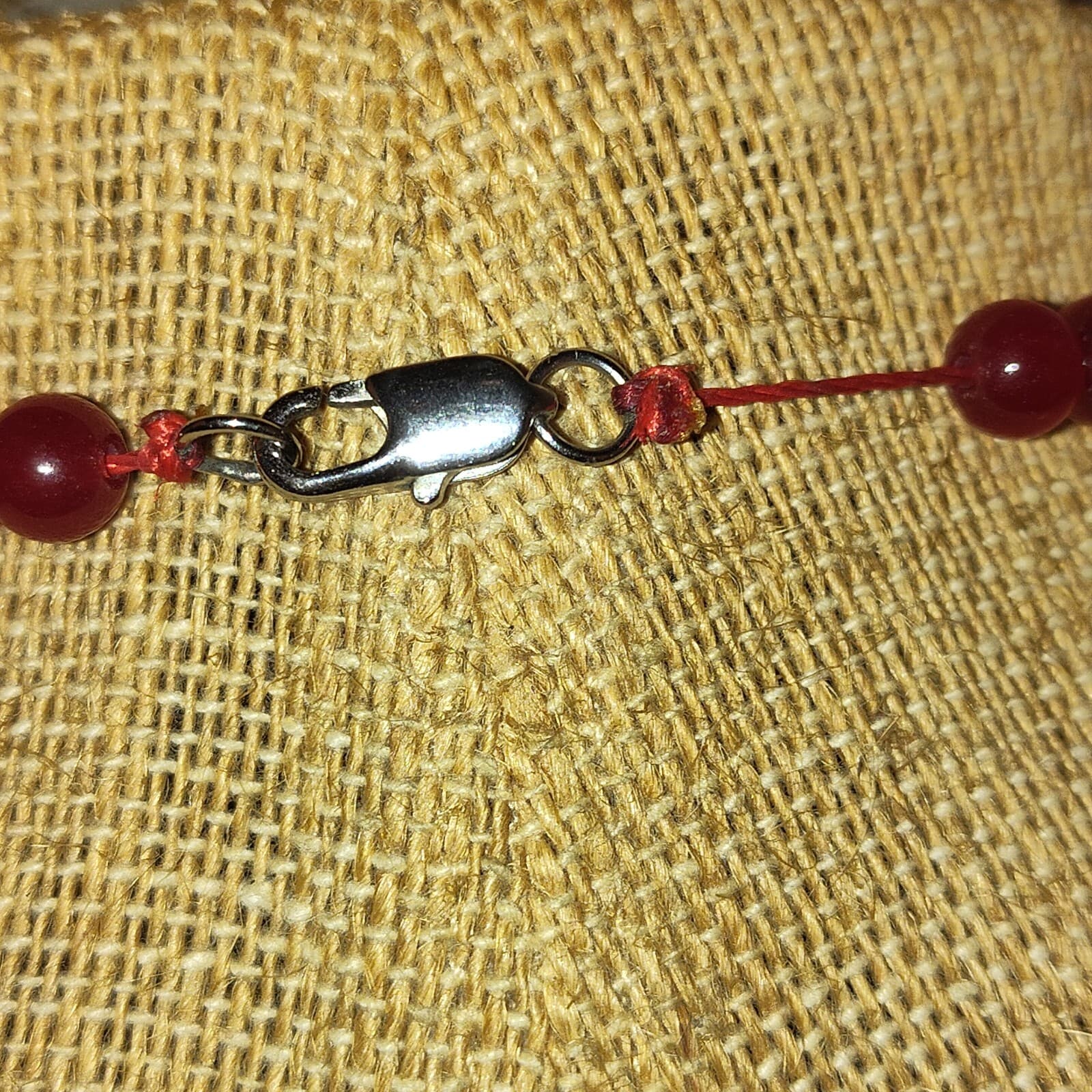 8mm Red Chalcedony beaded Set Necklace, bracelet & Earrings silver Spacers - Thumbnail 7