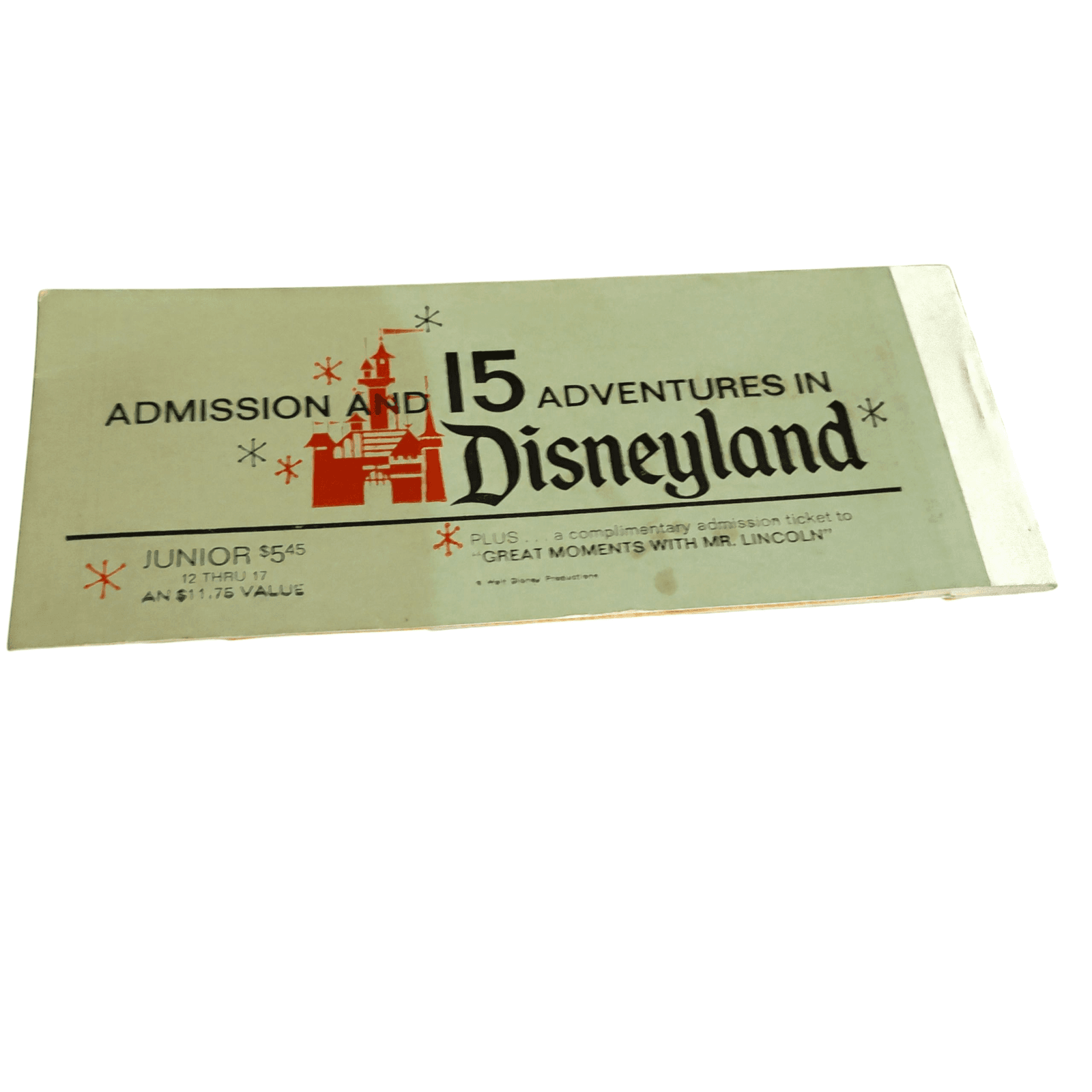 Vintage Disneyland Partial Child Junior Ticket Book B, C, D, Mr. Lincoln F099173 - Thumbnail 2