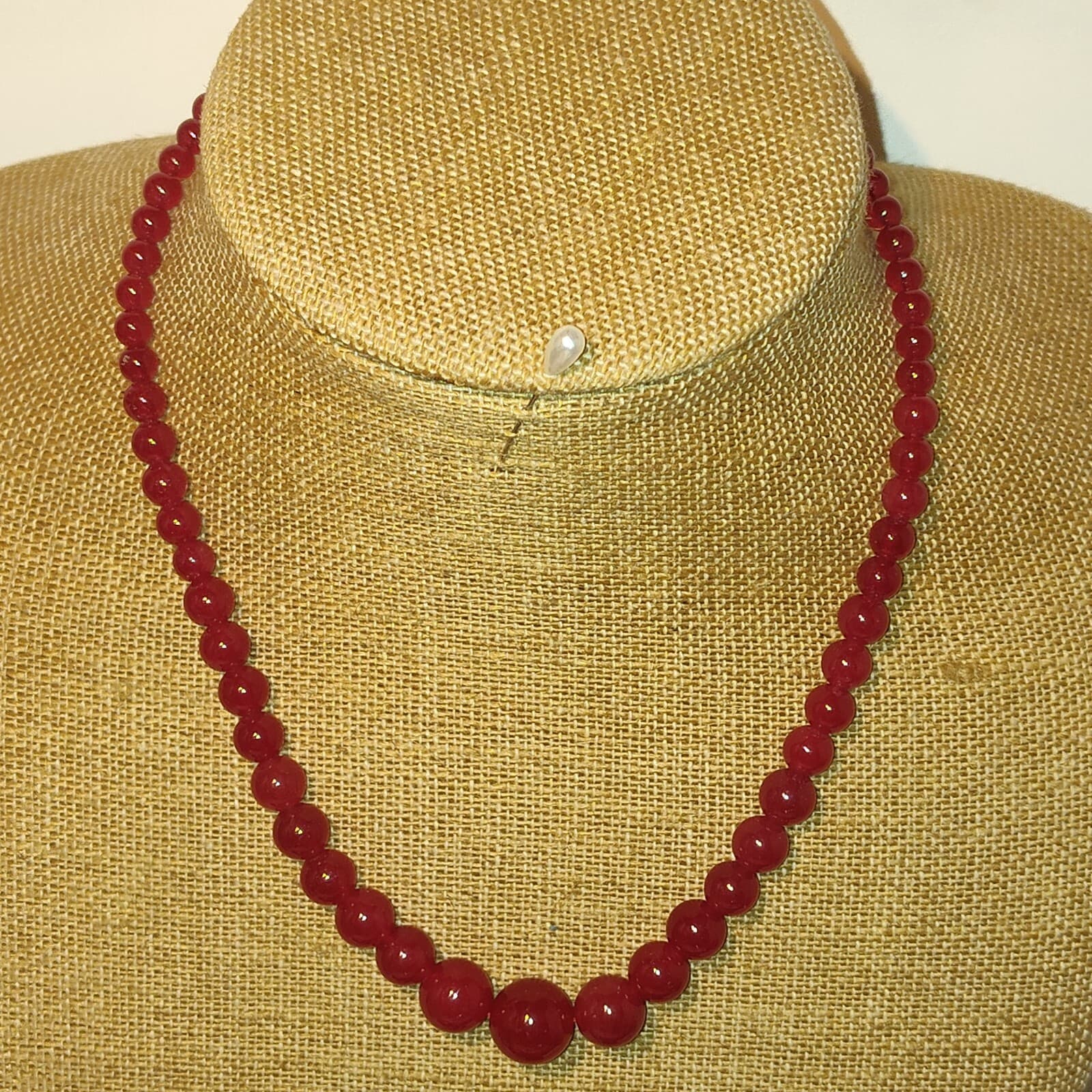 8mm Red Chalcedony beaded Set Necklace, bracelet & Earrings silver Spacers - Thumbnail 5