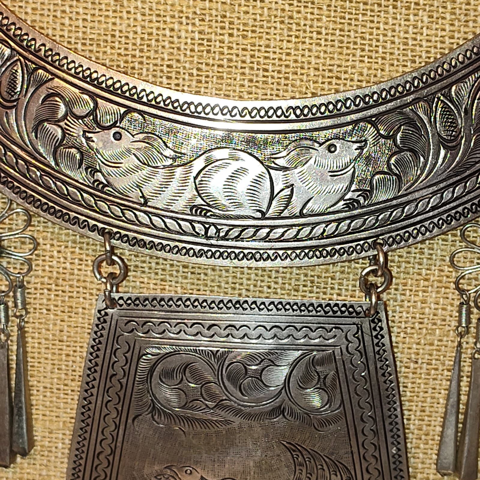 Enjaie international Vtg Hmong Miao Silver Necklace - Thumbnail 4