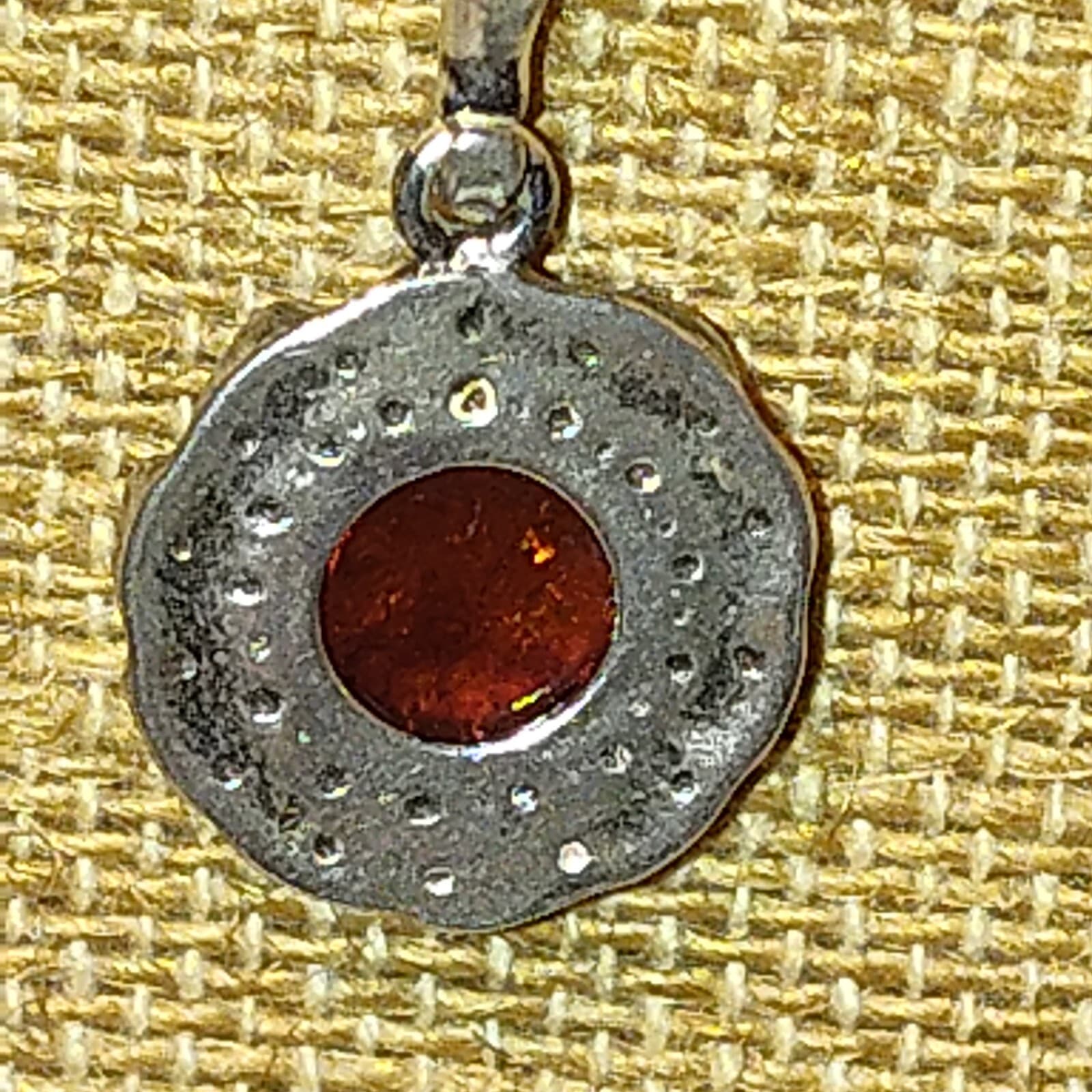 Baltic Amber vintage 925 sterling silver signed pendant necklace - Thumbnail 5