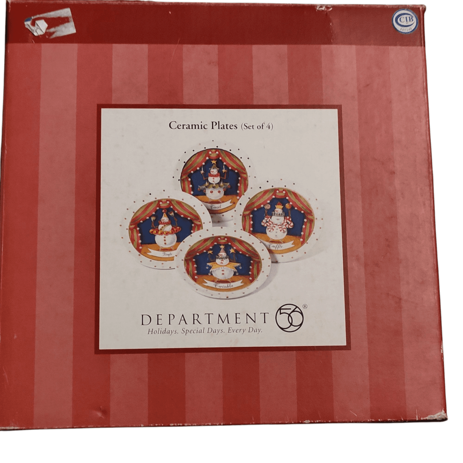 Department 56 Snow Biz Winter Follies Plate (Set of 4) 8" Snowman 2004 - Thumbnail 3