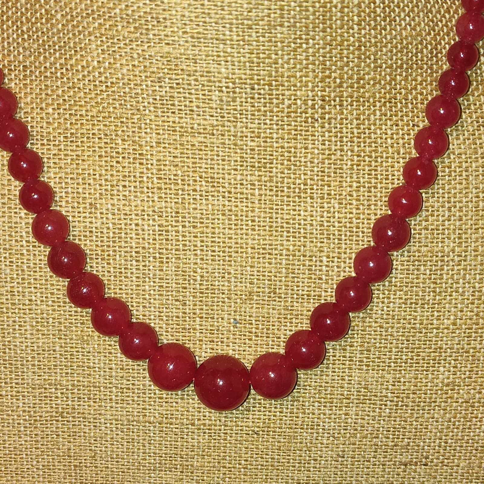 8mm Red Chalcedony beaded Set Necklace, bracelet & Earrings silver Spacers - Thumbnail 4