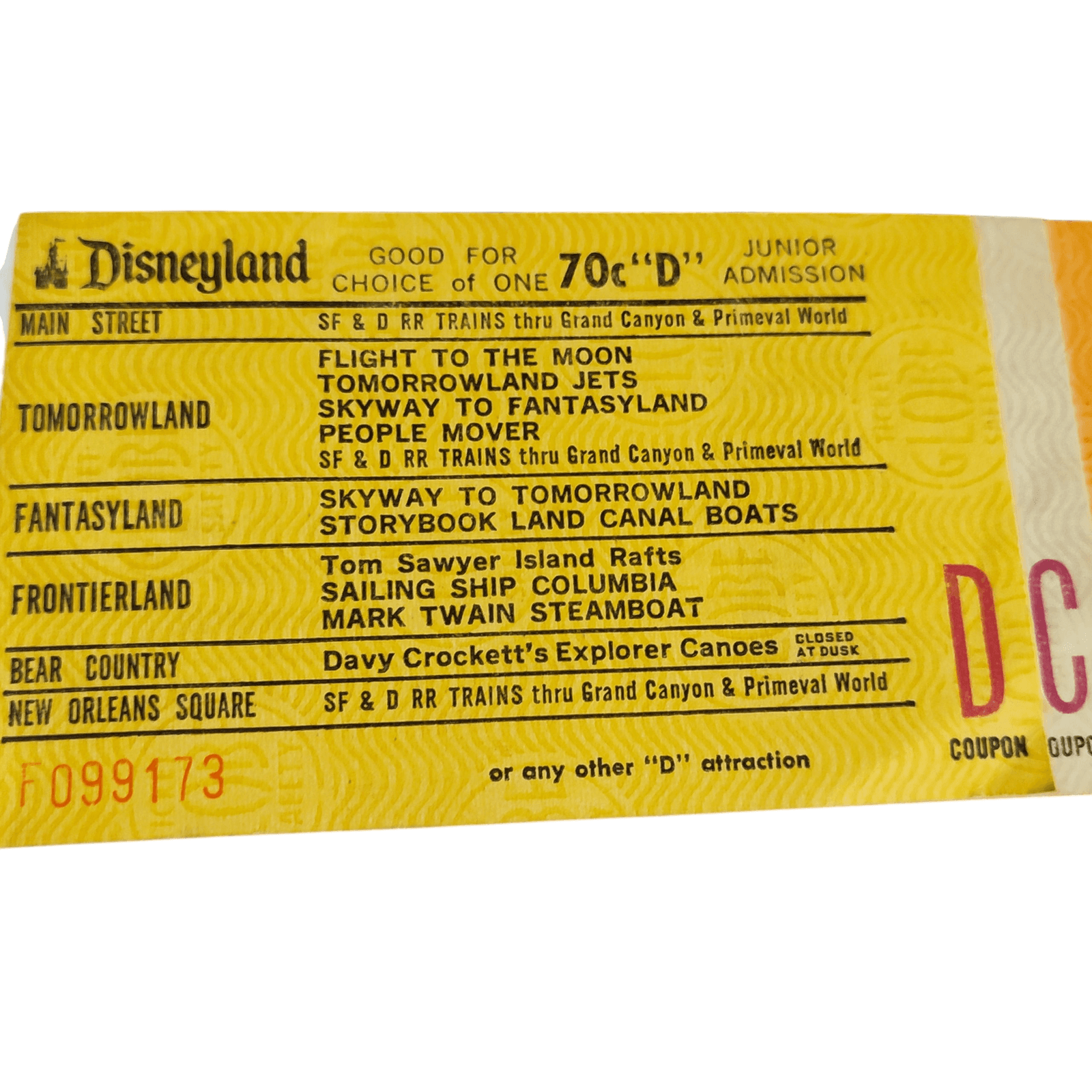 Vintage Disneyland Partial Child Junior Ticket Book B, C, D, Mr. Lincoln F099173 - Thumbnail 5