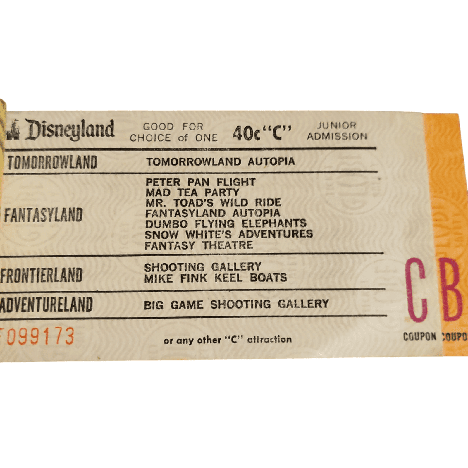 Vintage Disneyland Partial Child Junior Ticket Book B, C, D, Mr. Lincoln F099173 - Thumbnail 6