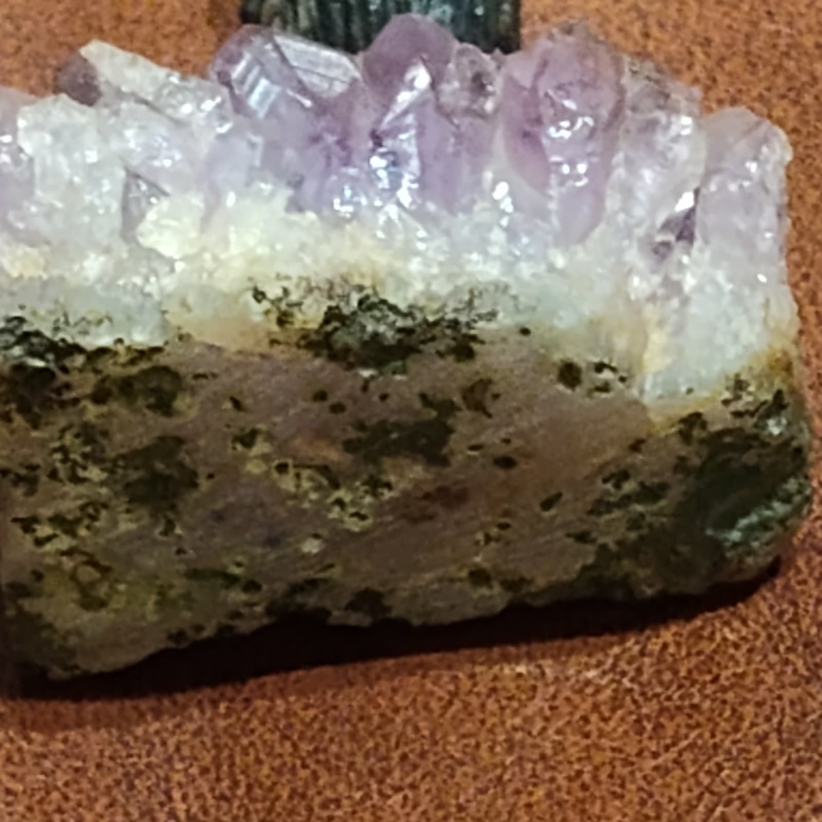 Natural Amethyst Geode Crystal w/Mounted Owl - Thumbnail 5