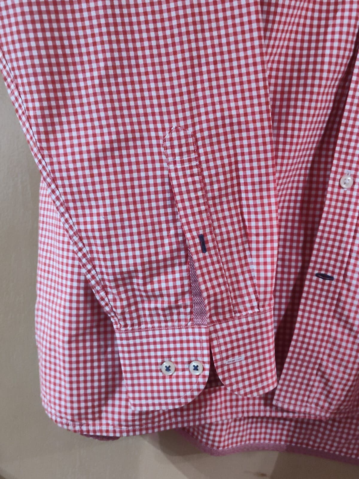 Tommy Hilfiger Shirt Mens Size XXL Heritage Poplin Slim Fit Pink Gingham - Thumbnail 5